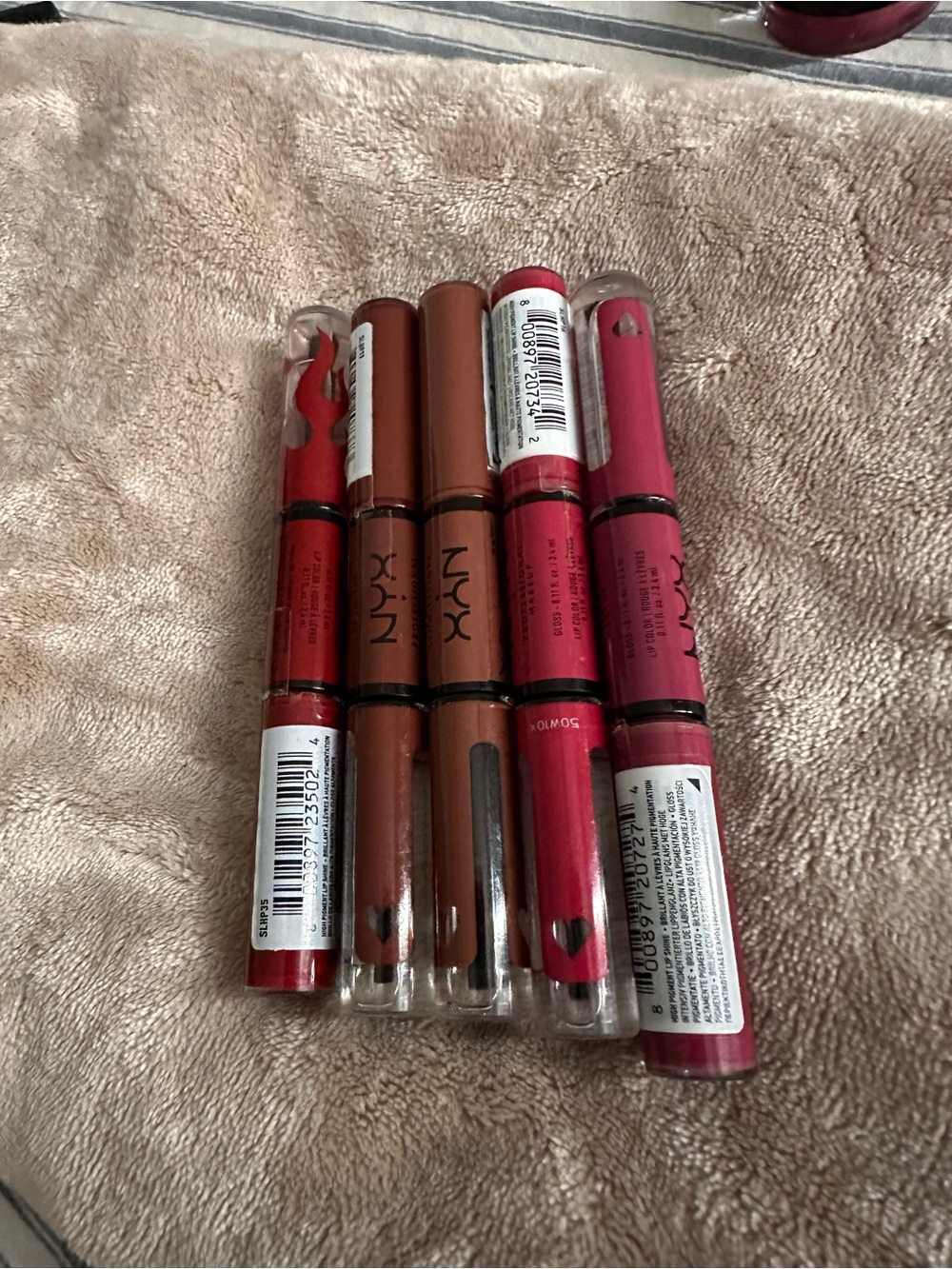 NYX Dual-Ended Lip Cream Set — Red, Brown & Pink Shades